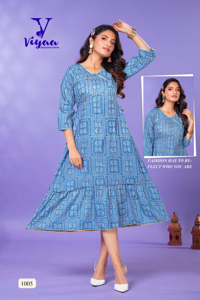 Starbuck V1 By Viyaa Rayon Designer Printed Kurtis Catalog